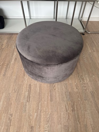 Sitzhocker samt grau - samt,