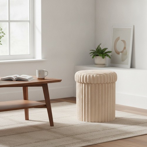 Runder hocker mit - runder, stauraum