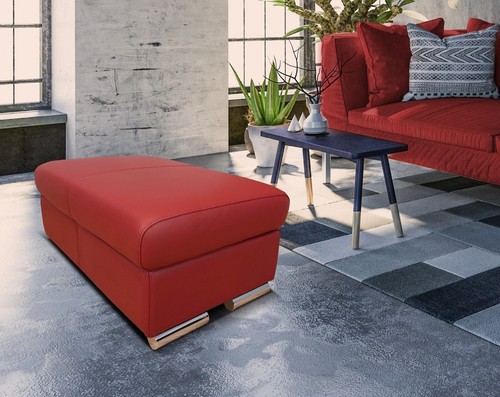 Rot echtleder hocker - rot,