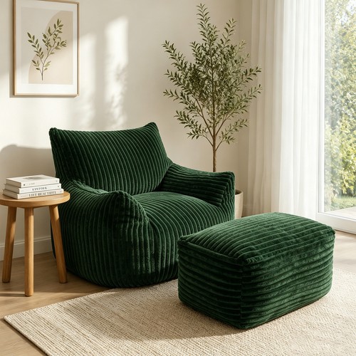Sitzsack sessel mit hocker - sitzsack,